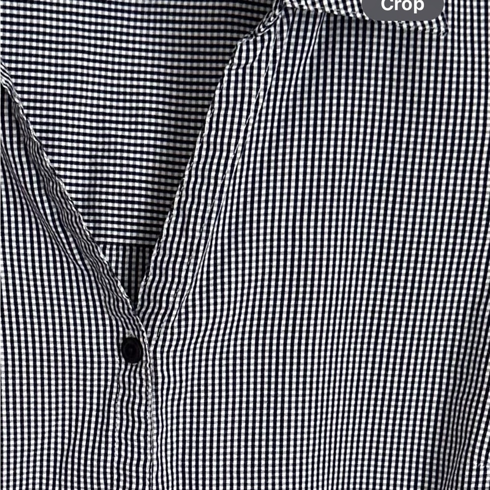 Basic Editions Gingham Plaid Blue Sleeveless Butt… - image 2